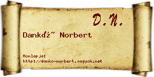 Dankó Norbert névjegykártya